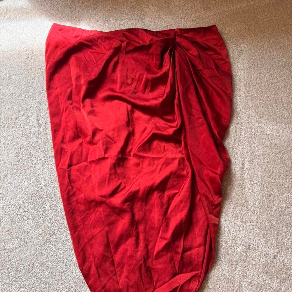 Shein Women's Red and Burgundy Skirt